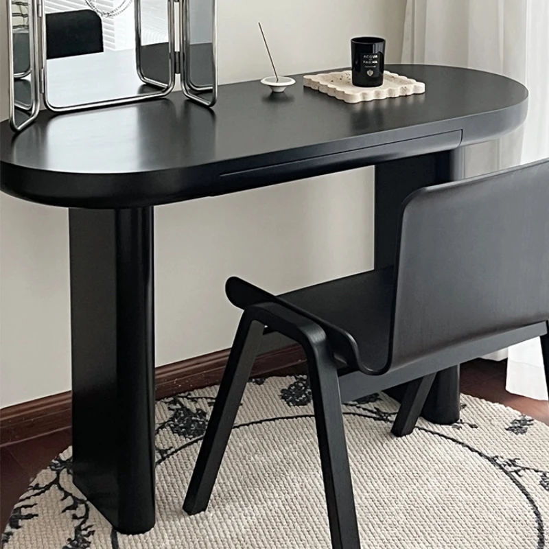 

Vintage Minimalist Designer Living Room Computer Desks Writing Study Desk Black Retro Home Office Desk Escritorio Furniture