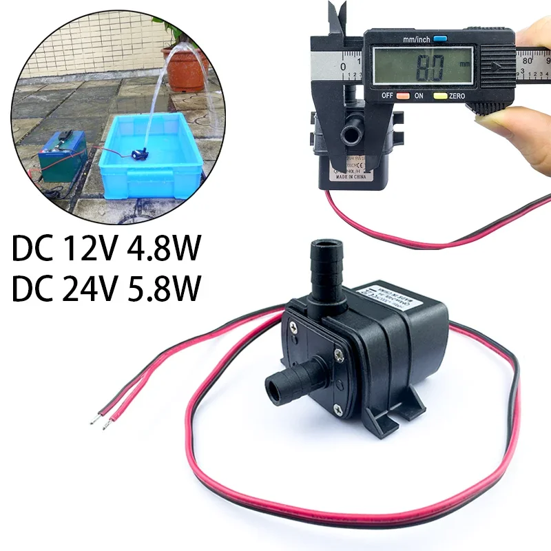 

4.8W 5.8W 240L/H Silent Fish Tank Pump DC 12V 24V Solar Brushless Motor Pool Circulating Submersible Pump Water Pump