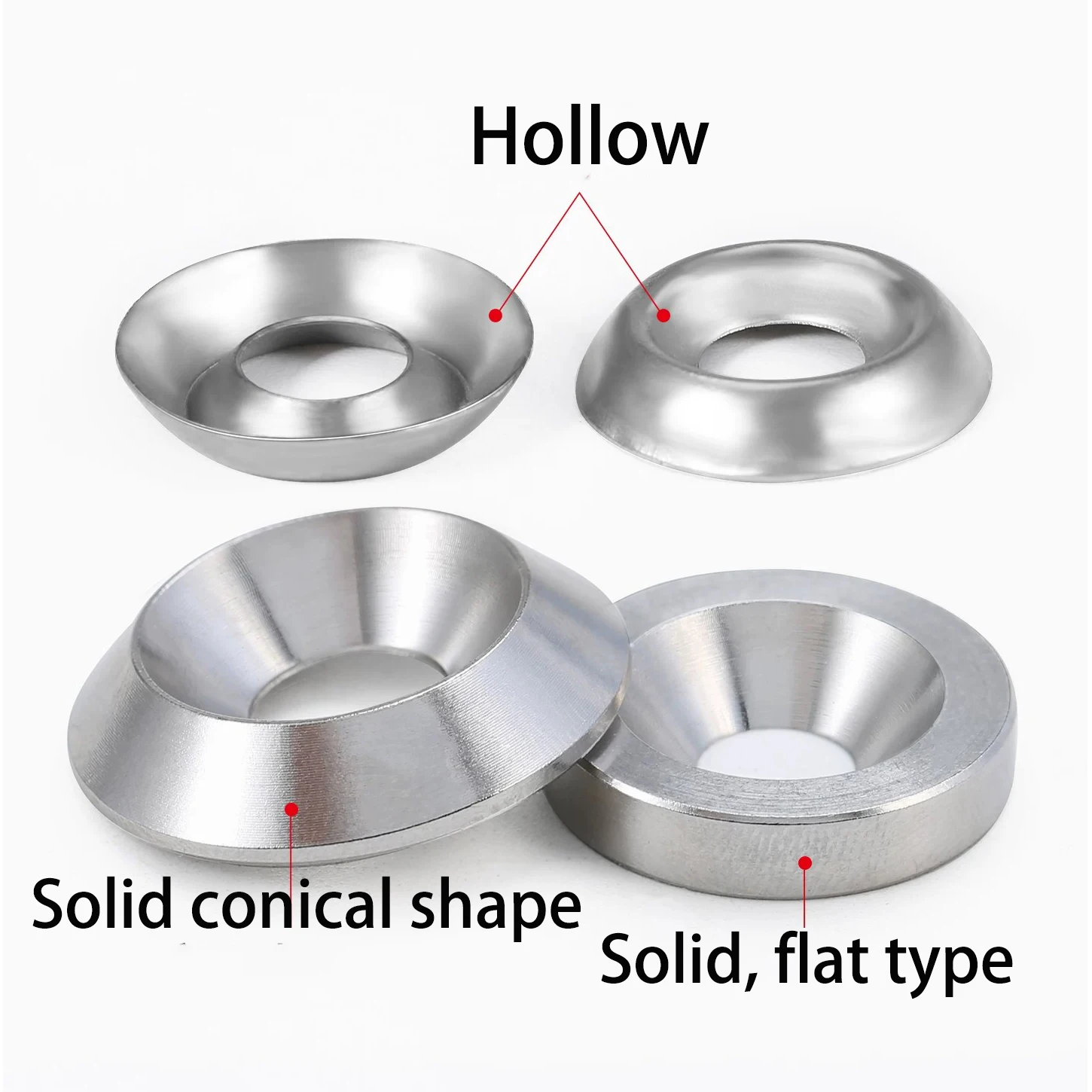 304 Stainless Steel/Nickel Plated Bowl Type Tapered Washer Countersunk Washer Bump Hollow Fisheye Washer M3 M4 M5 M6