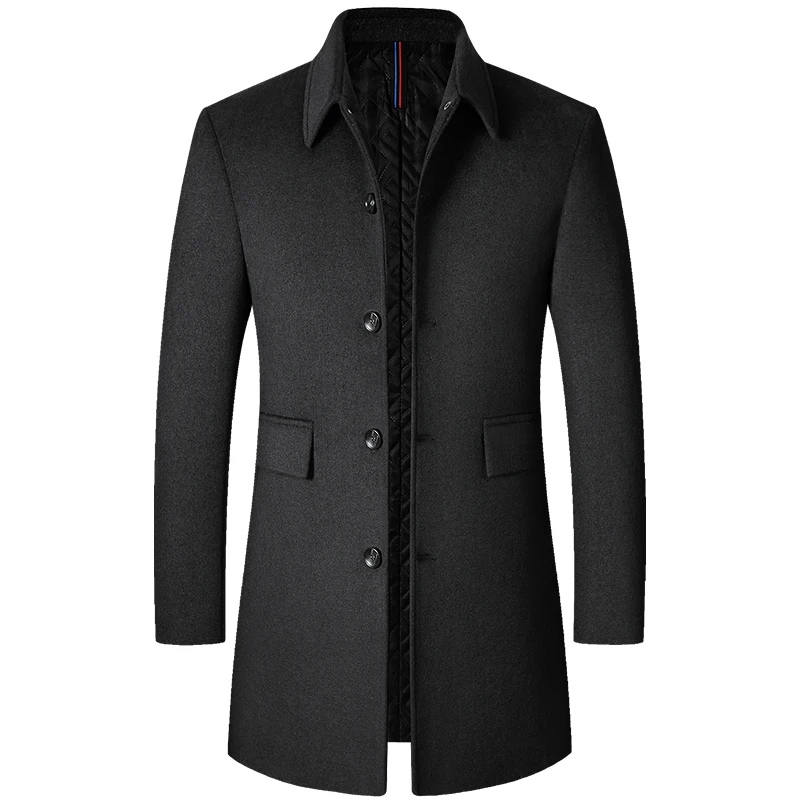 

New Boutique Men's Autumn and Winter Comfortable Slim Casual Fashion Gentleman's Wedding To Work Hosting Trend Men's Woolen Coat