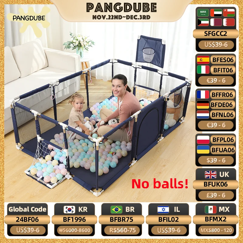 PANGDUBE-parque de juegos para bebés, cerca de tela gruesa de tubos de acero, valla de actividades para bebés