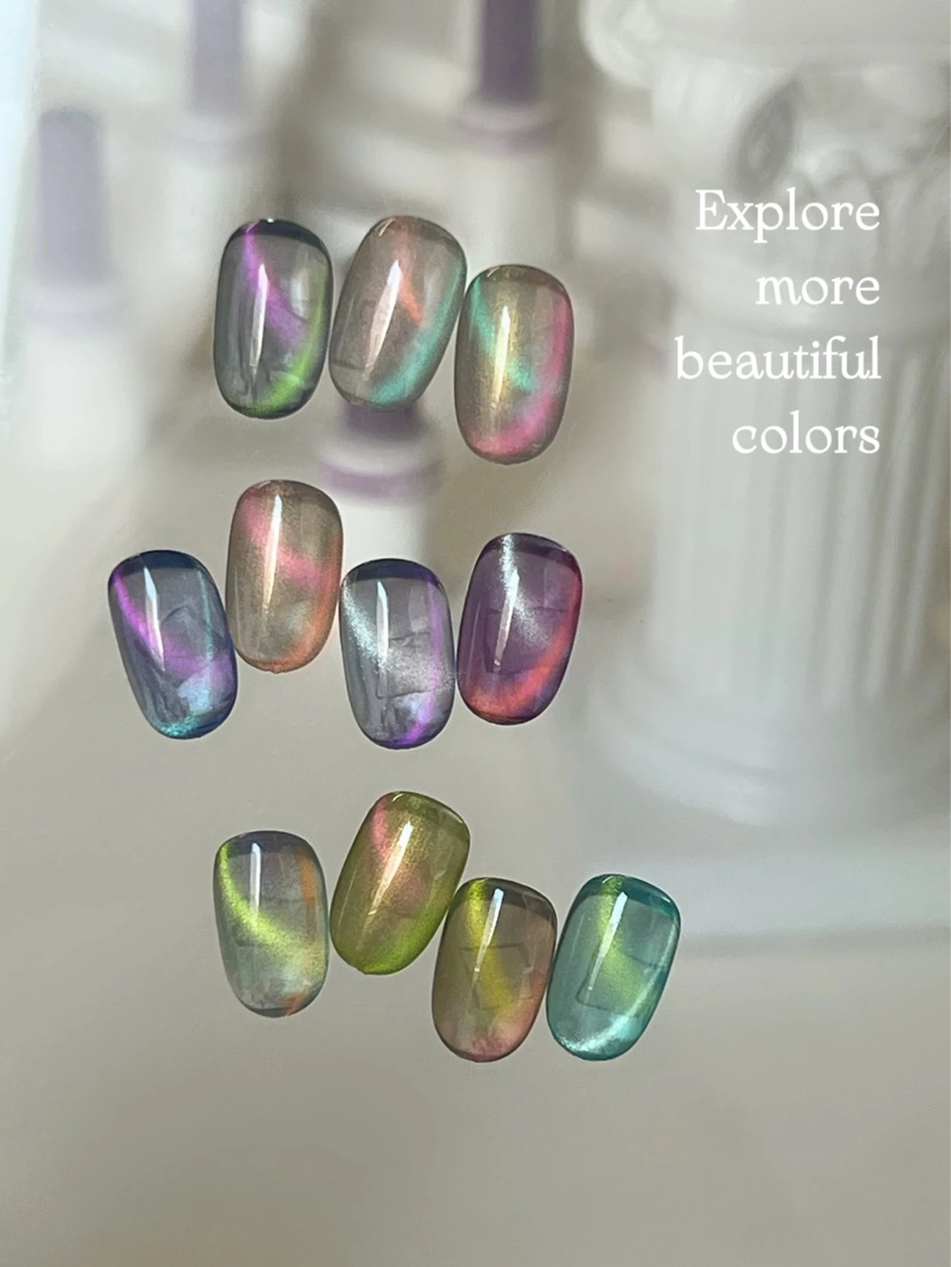 1-9個15ml 秋ネイルアイランド ポーセリンホワイト キャットアイジェルネイルポリッシュ UV LED硬化 ホリデー 女性用ギフト ネイルアート 日常用品