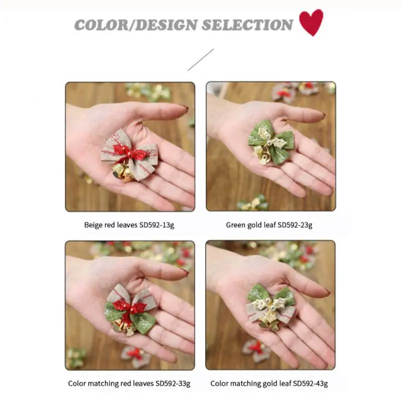 Christmas tree pendant Mini Bow Bell Christmas Gift box Decorations Festival Ornaments Fashion - Image 3