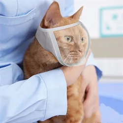 Cat Muzzle Cat Helmet Adjustable Hood Breathable Anti Bite Muzzle Prevent Cats Small Dogs From Biting for Small Pets Grooming