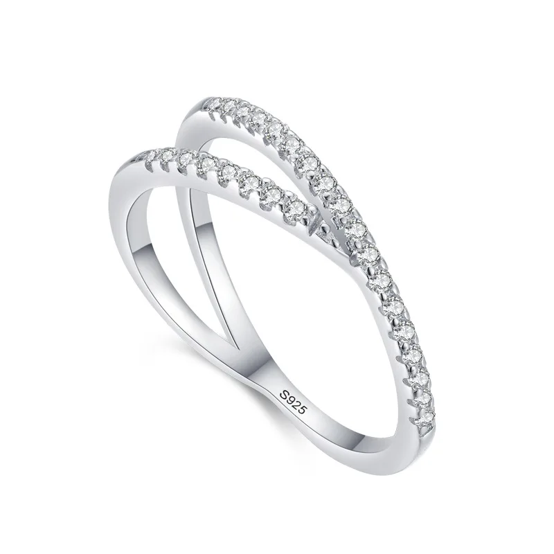 

Модное серебряное женское кольцо Pave Diamond S925 для повседневного ношения