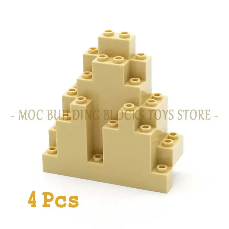 MOC Ziegel Rock Dreieckige Steingarten Stein Wandplatte Barbacan Rampart Berg Baustein DIY Erleuchten Kompatibel mit Spielzeug