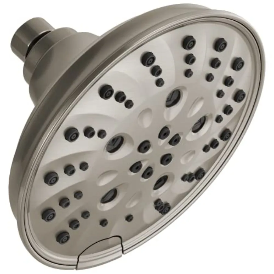 Universal showering components showerhead for bathroom use, stainless steel with lumicoat finish, polished stainless color, cor