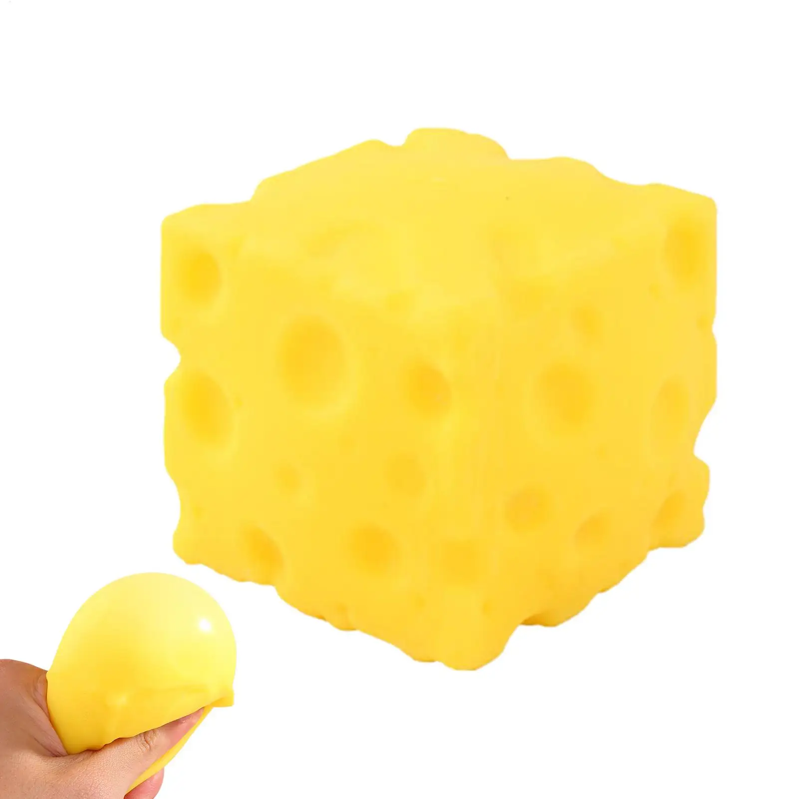 Giant Cube Cheese Squeeze Toy Simulation Extra Large Size Cheese Fidget Toy Slow Rebound Shapeable Venting Ball for Adult Gifts