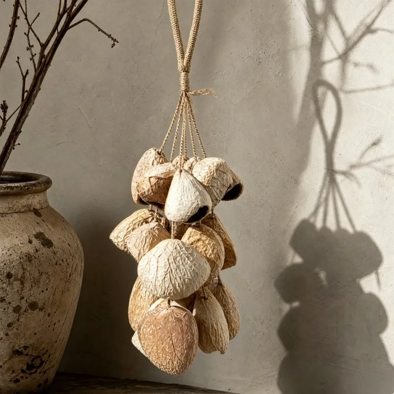 Meditation Bell Natural Fruit Shell Wind Chimes Yoga Sound Healing Handmade Panji Handbell Musical Instruments for Home Decor