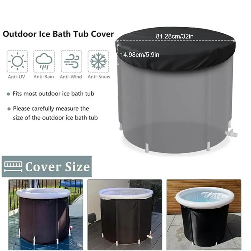 Cubierta para baño de hielo, tapa térmica para bañera fría, cubierta a prueba de polvo, tapa plegable para bañera de hielo, protege el polvo y los restos para bañera fría