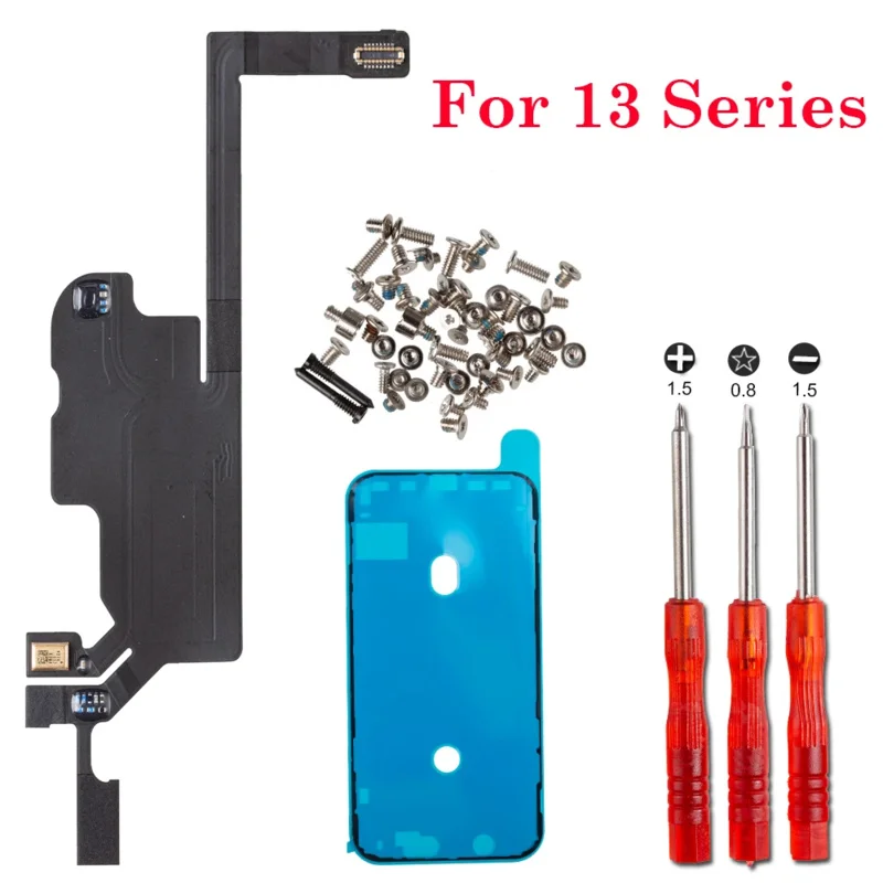 1pcs Brand New Front Top Ear Earpiece Proximity Light Sensor Flex Cable Screws Replacement Parts For iPhone 13 mini pro max