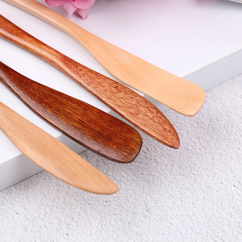 1PC Delicate Natural Wooden Butter Knife Cheese Spreader Handcraft Kitchen Tool-HMA5