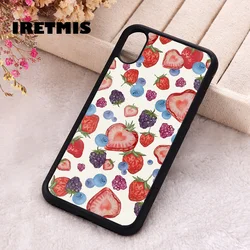 Iretmis Phone Cover Cases For iPhone X XS Max XR 11 12 13 PRO MINI 14 15 16 Plus Rubber Silicone Fruit Tart