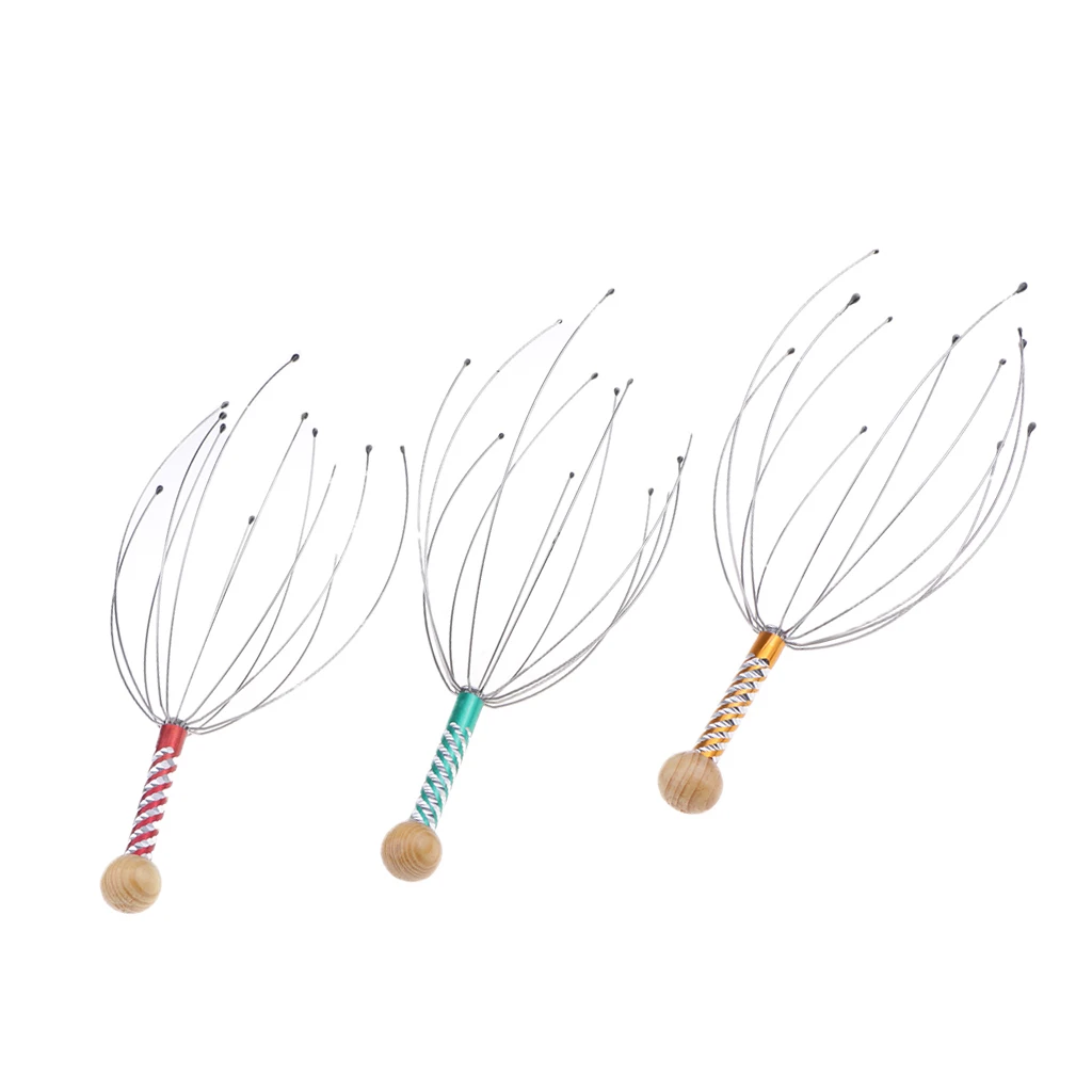 

Scalp Massager Hand Held Therapeutic Head Scratcher Steel Wire Head Massager