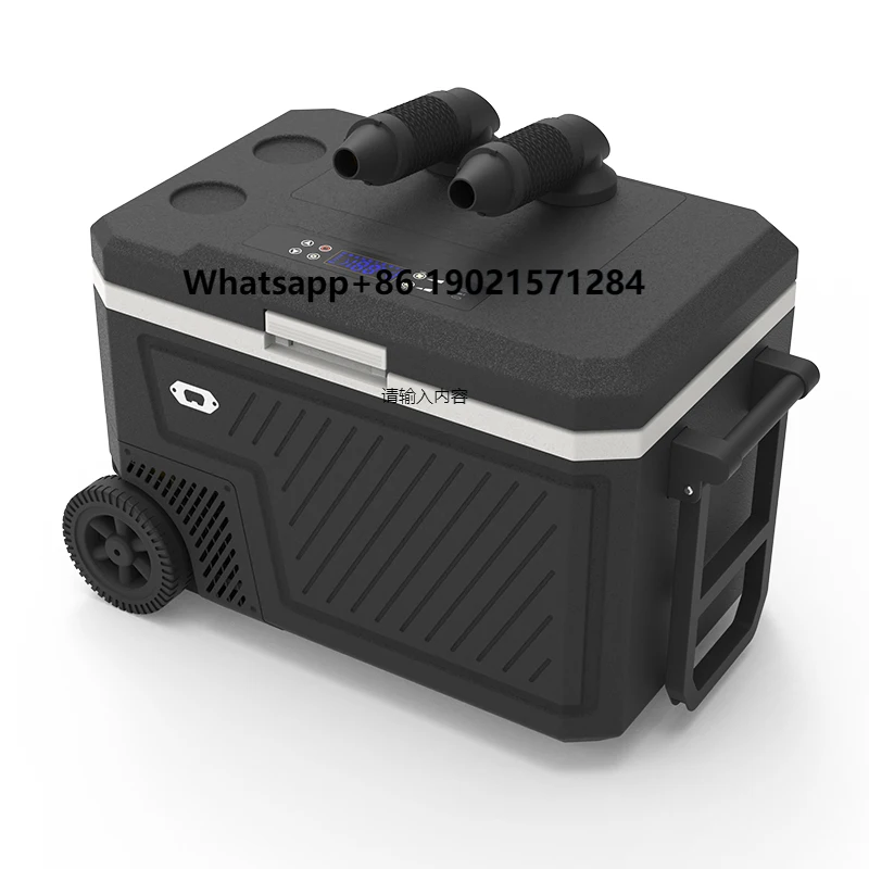 

GCSOAR 40L 50L Car Refrigerator with Built in Air Cooler Refrigerator Small Fridge Portable Freezer Cool Box with Wheel