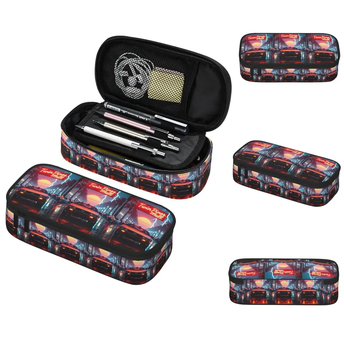 DeLorean Time Machine Back To The Future Pencil Case for Boy Girl School Pen Box Pencil Bag Stationery Supplies Pen Holder Bag