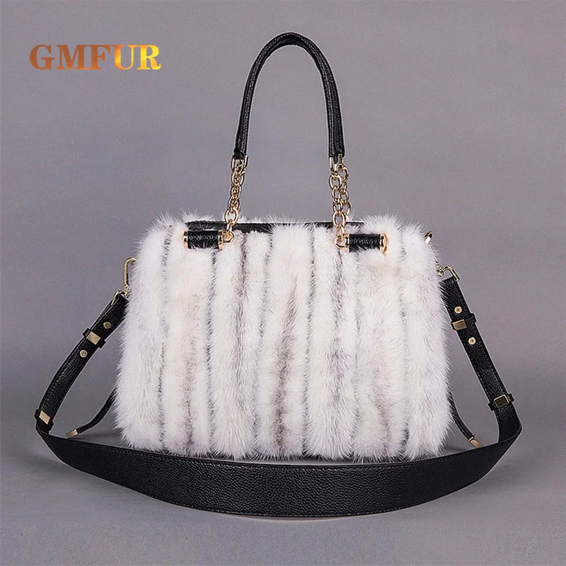 

2022 winter new mink fur bag leather fur women's bag large capacity Princess Dai bag hand bill of lading shoulder bag fur bag