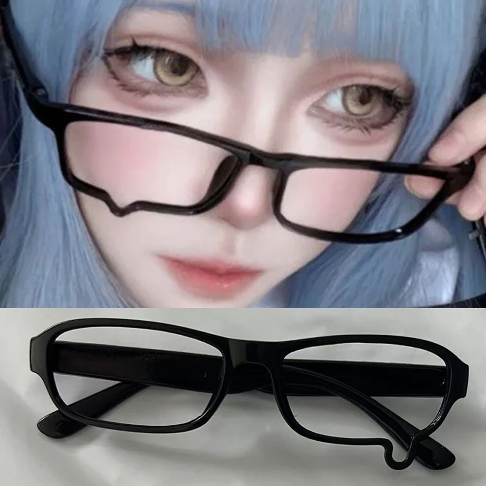 

2025 New Anime Crying Dripping Tears Glasses Unisex Black Eyeglass Frame Retro Kawaii Fashion Halloween Cosplay Accessories