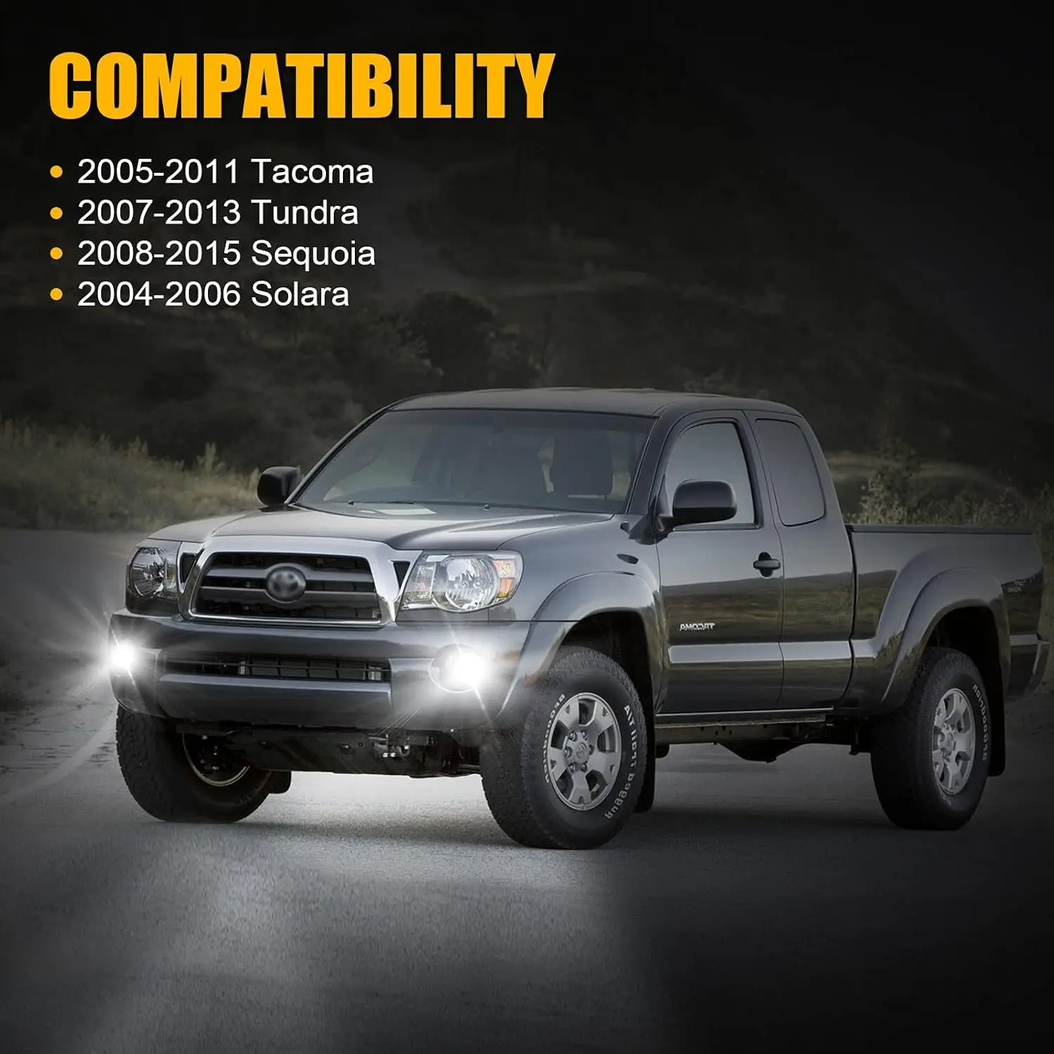 Adequado para 2005-2011 tacoma luz de sinal de volta diurna modificação led luz de nevoeiro