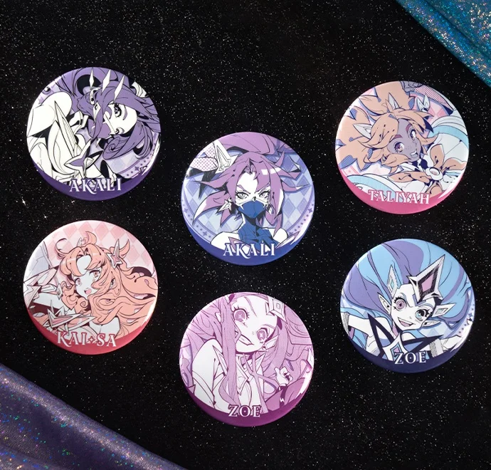 

Star Guardian Tin Badge set Blind box(6pieces in total) Series 1 Genuine Original Packaging New Ahri Kaisa Taliyah Akali Zoe