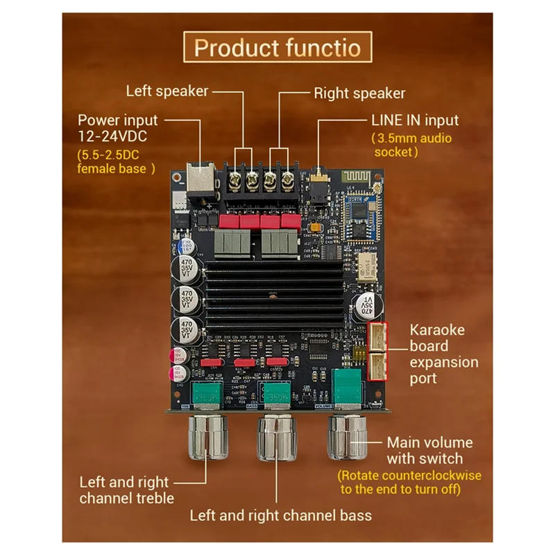 A52T QCC3034 Papan Amplifier Modul Audio Amp 2.0 Saluran APTX Lossless 100Wx2 Modul Audio Amp A