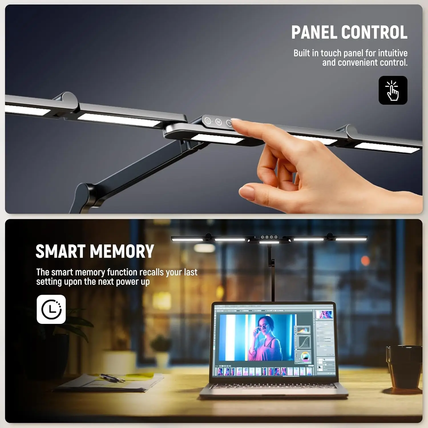 Dimmable 23W LED Clip-On Desk Lamp for Home Office