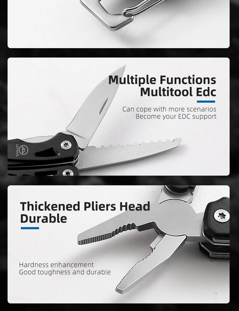 LETGOS Micro Multitool 8-in-1 Mini Tragbare Zange, Taschen-EDC-Zange Messer Schraubendreher-Set Outdoor Tragbares Taschenwerkzeug – Detail 15