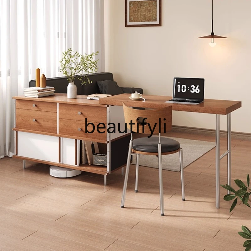 

Medieval dresser, chest, integrated bedroom, simple and modern, corner telescopic makeup desk, two-in-one
