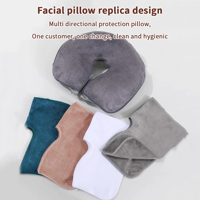 1PC Microfiber Head Pad Towels U-Shaped Facial Pillow Covers Thickened Headrest Cushion Facial Care Beauty SPA Massage Supplies