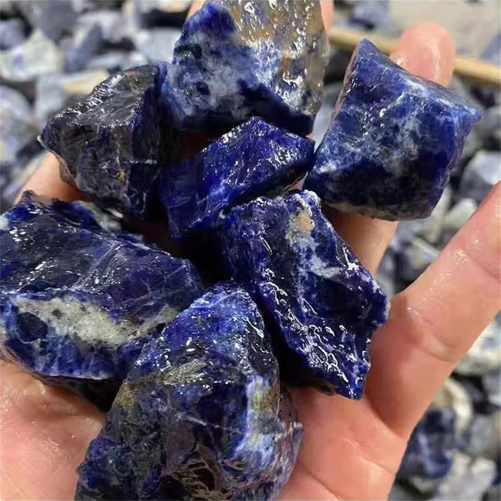 Natural Quartz Crystal Blue Sodalite, Mineral Reiki Healing Raw Stone, Energy Ore Demagnetization, Spiritual Meditation Gem