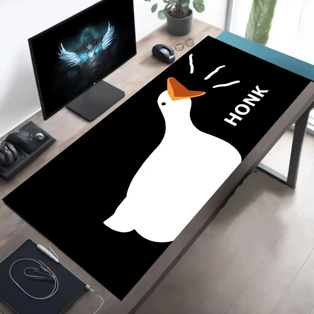 

Коврик для мыши White Duck Meme, большой коврик для компьютерной офисной игры, настольный коврик XXL, резиновые противоскользящие коврики для клавиатуры с краями, моющиеся настольные коврики