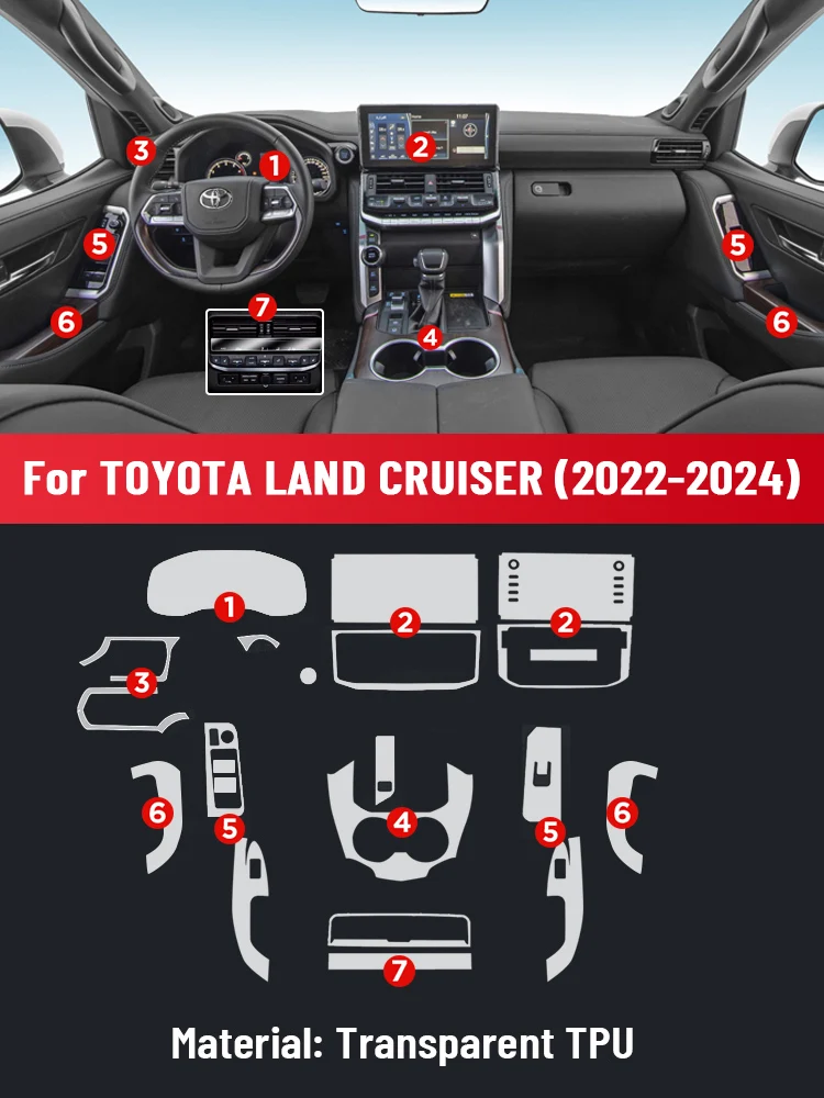 

Auto Central Control TPU Navigation Anti Scratch interior Protection Film GPS Navigation For TOYOTA LAND CRUISER 2022-2024