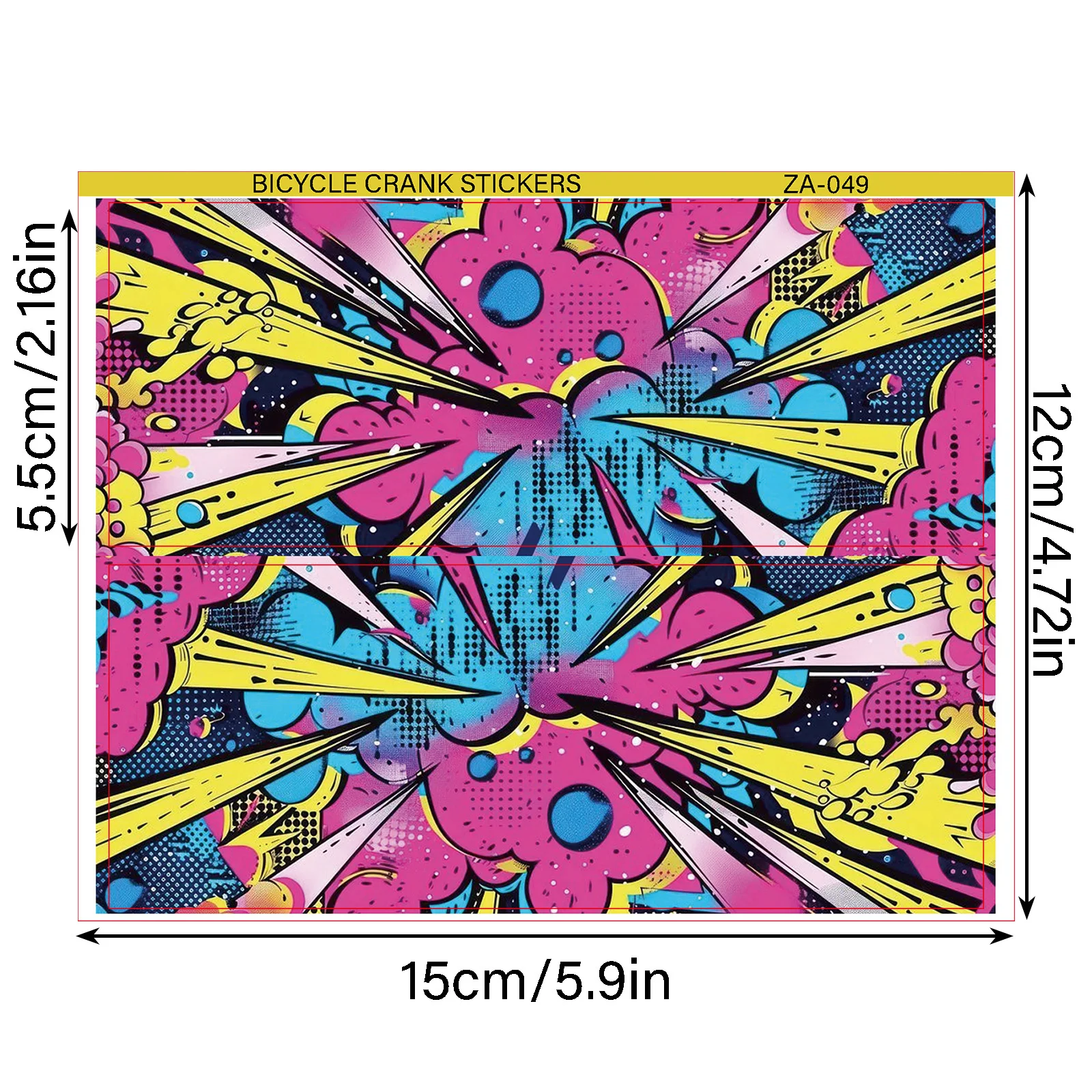 1pair Pop Art Graffiti Bike Crank Stickers, Waterproof Vinyl Decals for Bicycle Crank, Chain Guard & Frame