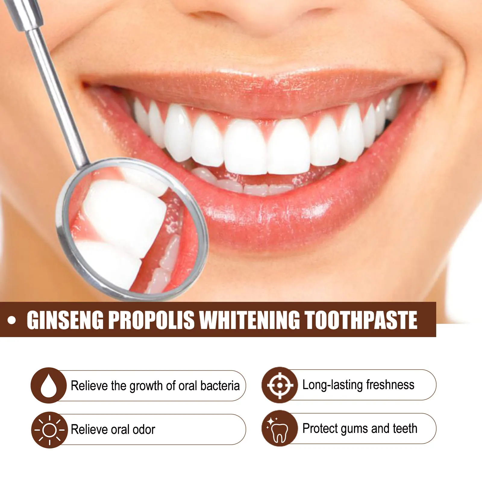 Ginseng Propolis Whitening Toothpaste Reduce Tooth Stains Enhances Brightening Fresh Breath Removes Oral Odour Teeth Clean Care