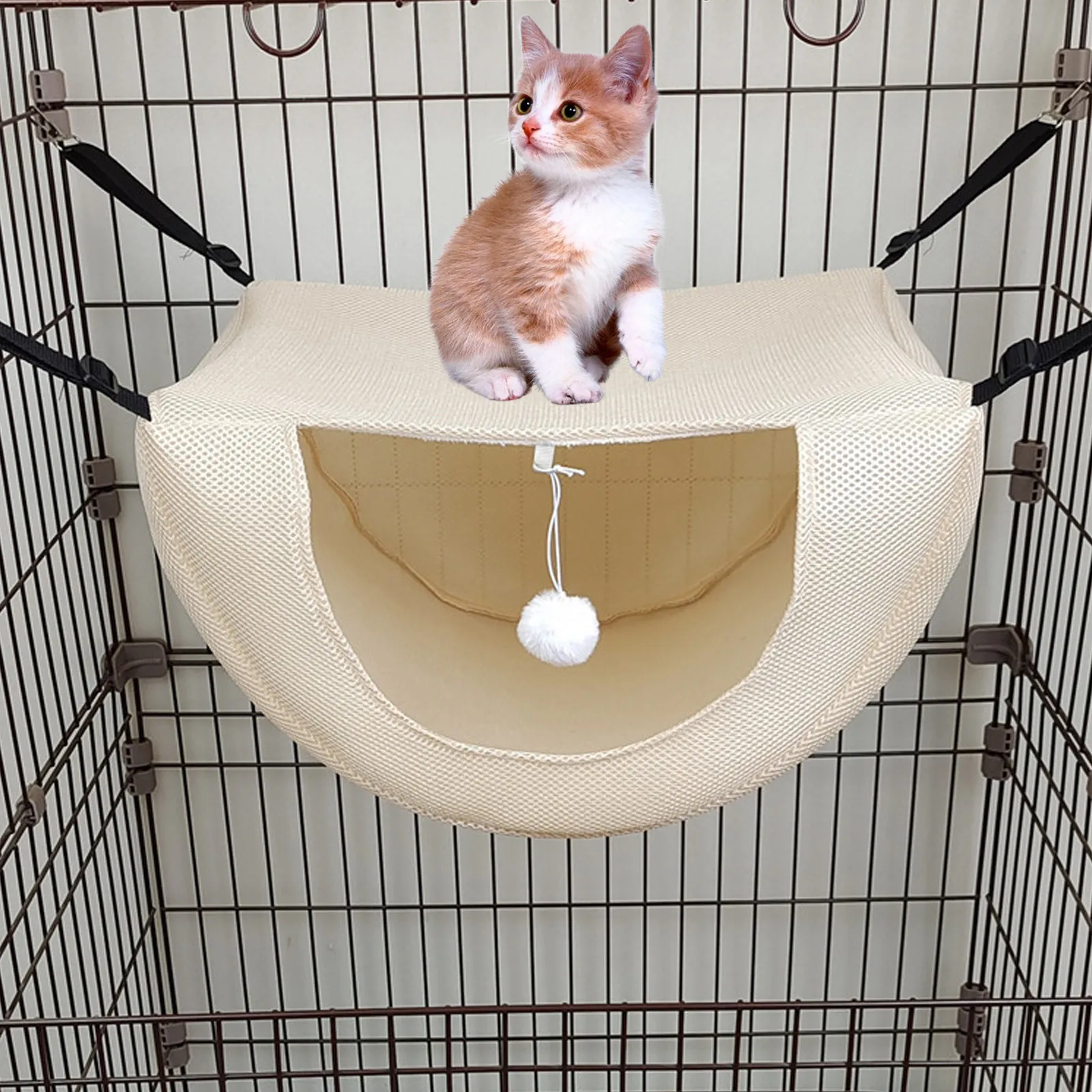 Cat Cage Hanging Hammock Breathable Summer Pet Bed Comfortable Cat Nest Small Pet Rest Hanging Bed for Home Kitten Lying Hammock view 3
