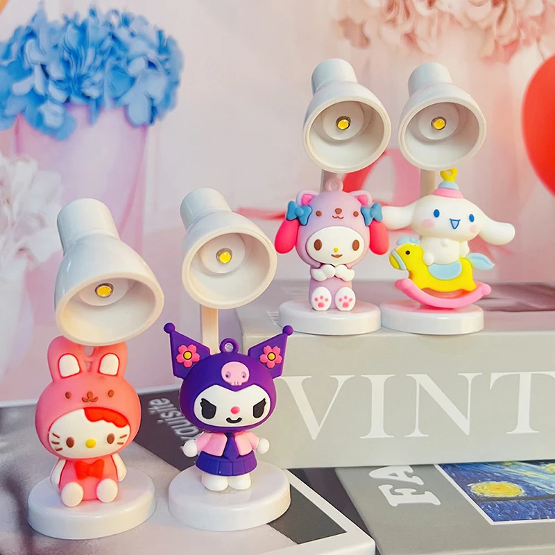 Cartoon Sanrio Kuromi Melody Pochacco Small Desktop Mini Table Lamp Night Lamp Desk Decorative For Girl Birthday Gift Lamp Diy