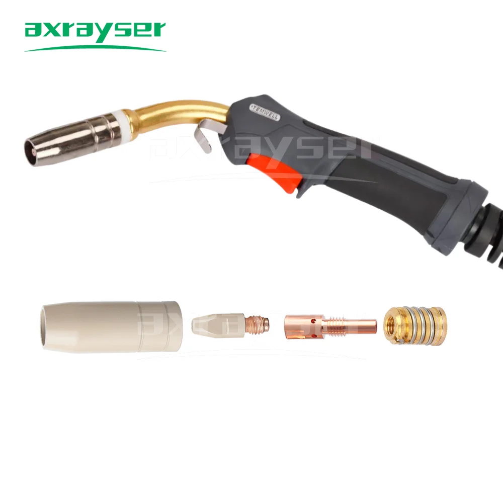 16 قطعة 25AK المغلفة فوهة الحماية 0.8/1.0/1.2 مللي متر MIG MAG GMAW الشعلة فوهة الغاز تلميح حامل 24AK MIG MAG شعلة لحام #2