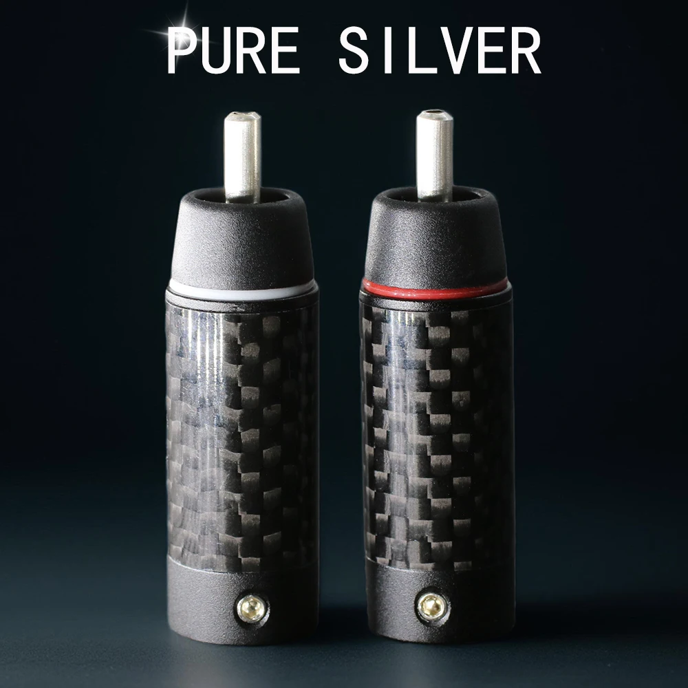 

4 шт. 99,999 5N чистого серебра RCA прочный и чистый звук домашний кинотеатр Hi-Fi системы автомобильный аудиоразъем разъем