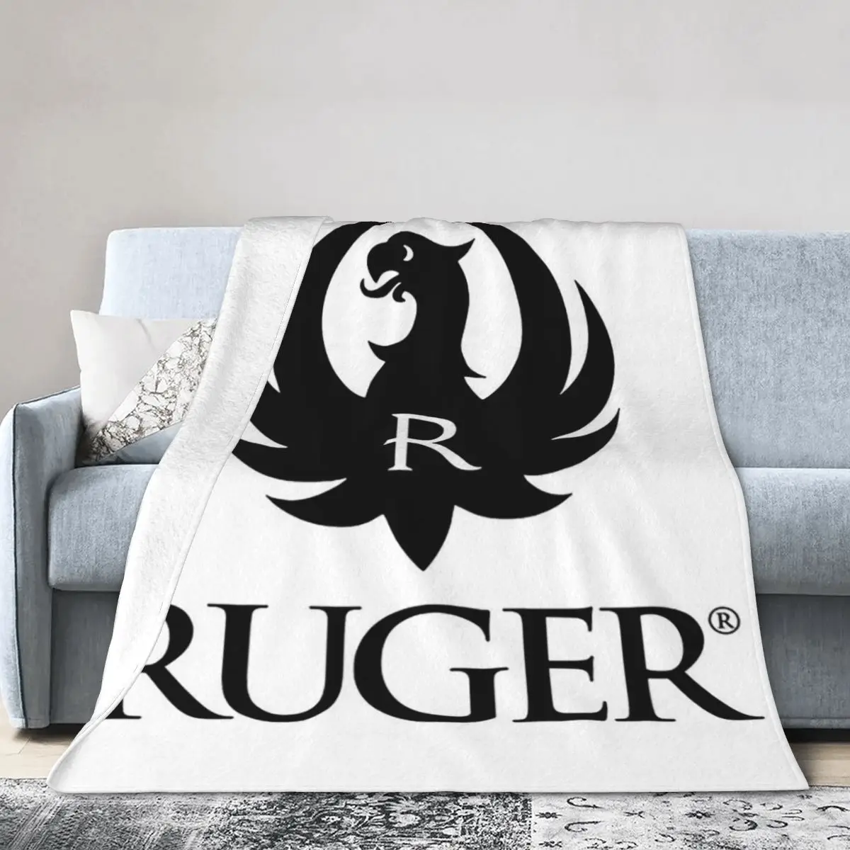 Ruger Logo Blankets Soft Warm Flannel Throw Blanket Bedspread for Bed Living room Picnic Travel Home Couch