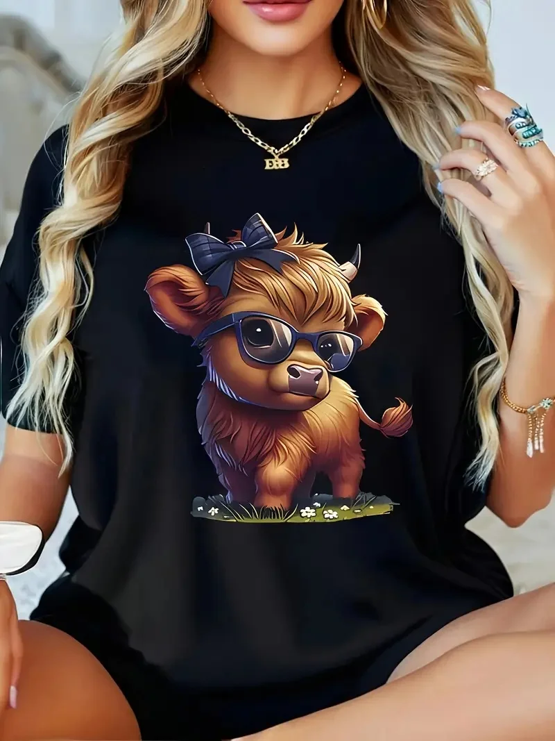 

2025 Новая повседневная рубашка унисекс с буквенным узором и принтом уличной моды, трендовая рубашка из чистого хлопка с короткими рукавами и круглым вырезом