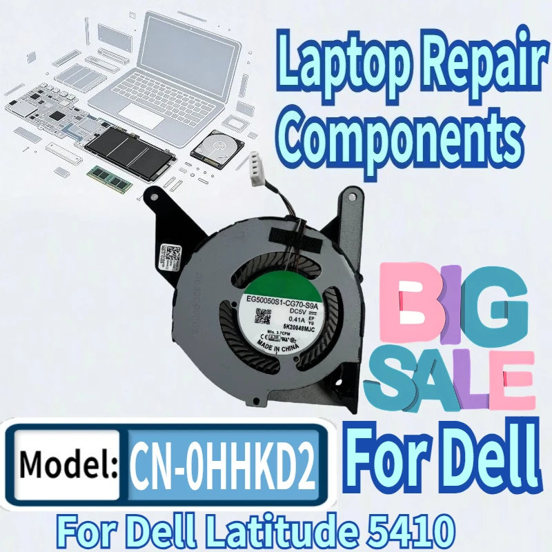 

New Laptop Heatsink For Dell Latitude 5410 Cooling Fan 0HHKD2 HHKD2 CN-0HHKD2