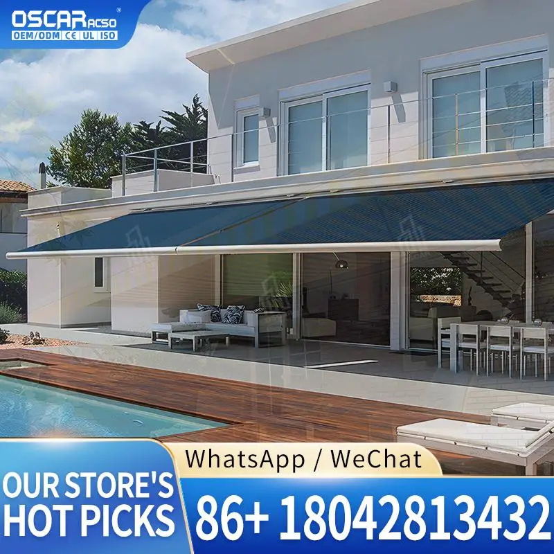 Double Side Motorized Retractable Aluminum Awning Outdoor Decor Butterfly Canopy for Terrace Restaurant and Garden Retractable A