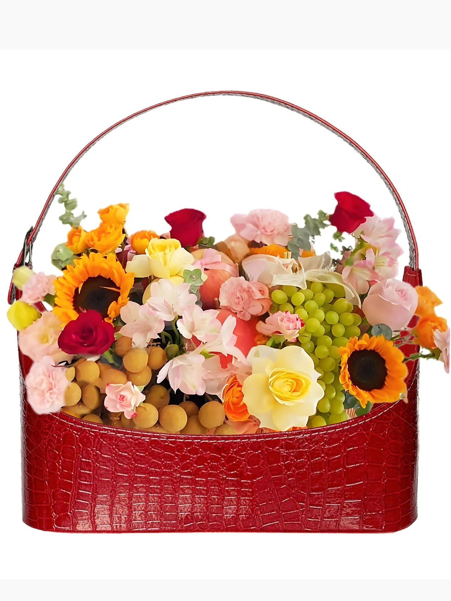 

Корзина для хранения из искусственной кожи, корзина для фруктов, подарочная корзина на Рождество, свадебная корзина, новогодняя подарочная корзина