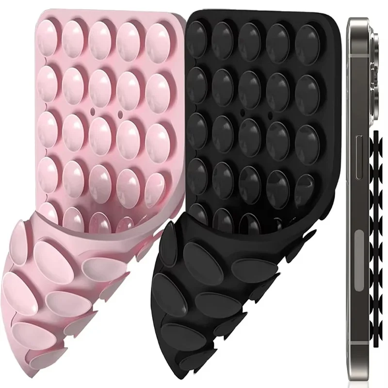 Capa de celular multifuncional com suporte de silicone com ventosa dupla face, suporte de mesa e carro para iPhone