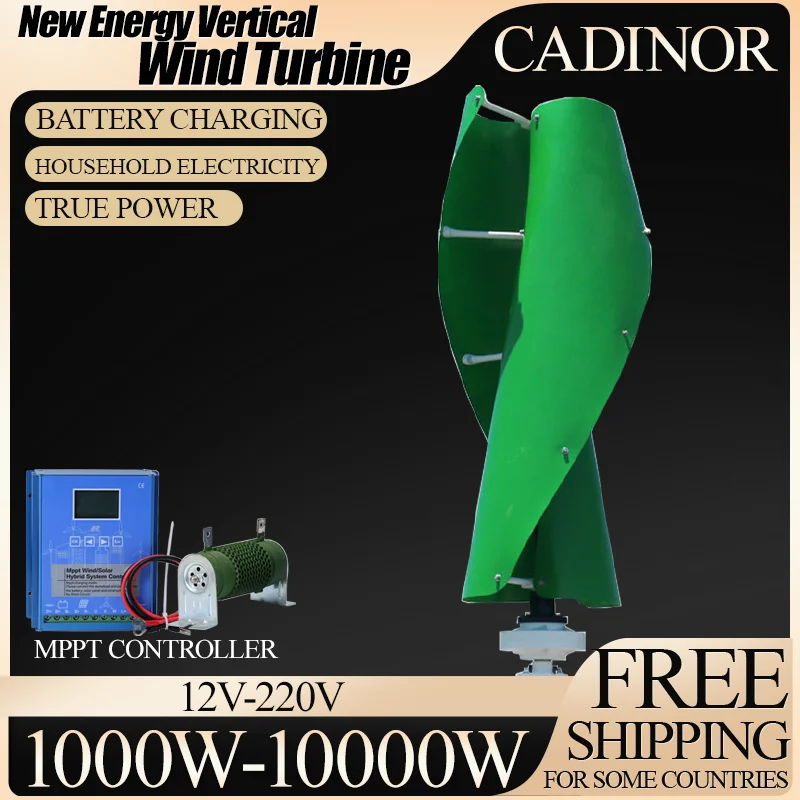 

Electricity Generation 10000W Vertical Windmill Maglev Generator Low Wind Start Noiseless Street Lamp Garden Farm Household