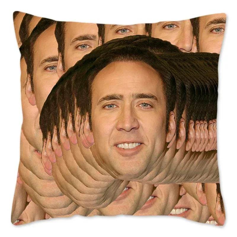 Magical Nicolas Cage Cushion Cover with Sequins Super Shining Reversible Color Changing Pillow Cover 45*45cm Home Car Decoraion