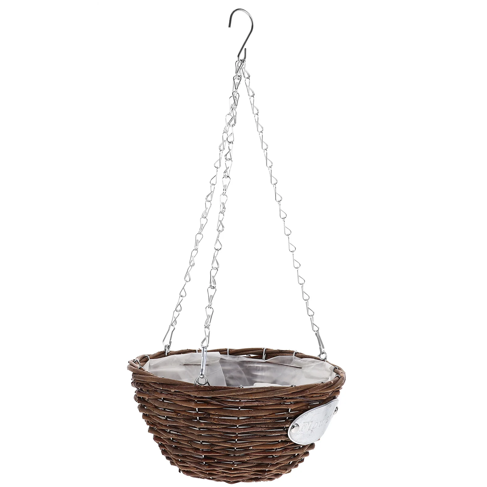 

2pcs Woven Plant Pot Rattan Metal Flower Basket For Indoor Outdoor Balcony Decorative Planter Hanging Baskets Wall
