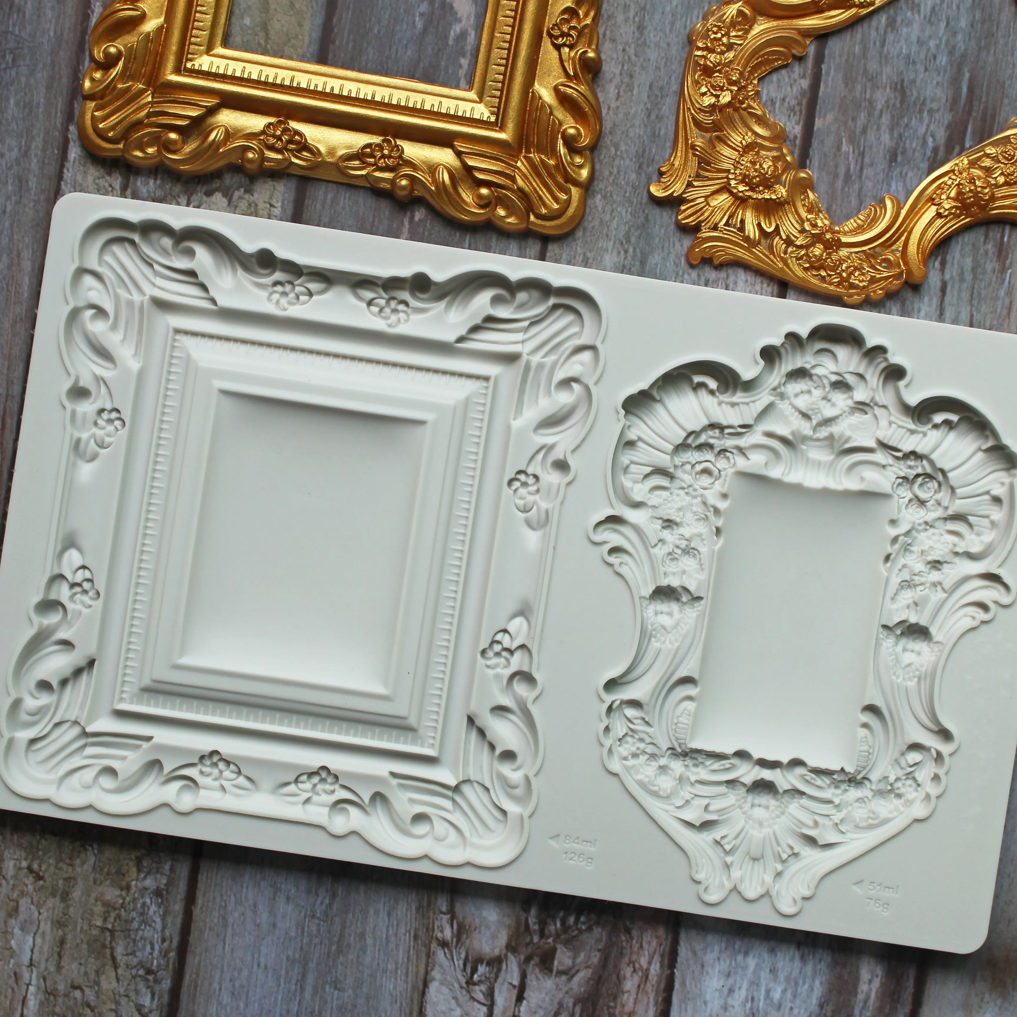 Frame Border Silicone Mold Fondant Cake Decorating Silicone Mould Sugarcraft Clay Chocolate Baking Tool Kitchenware ， Gumpaste