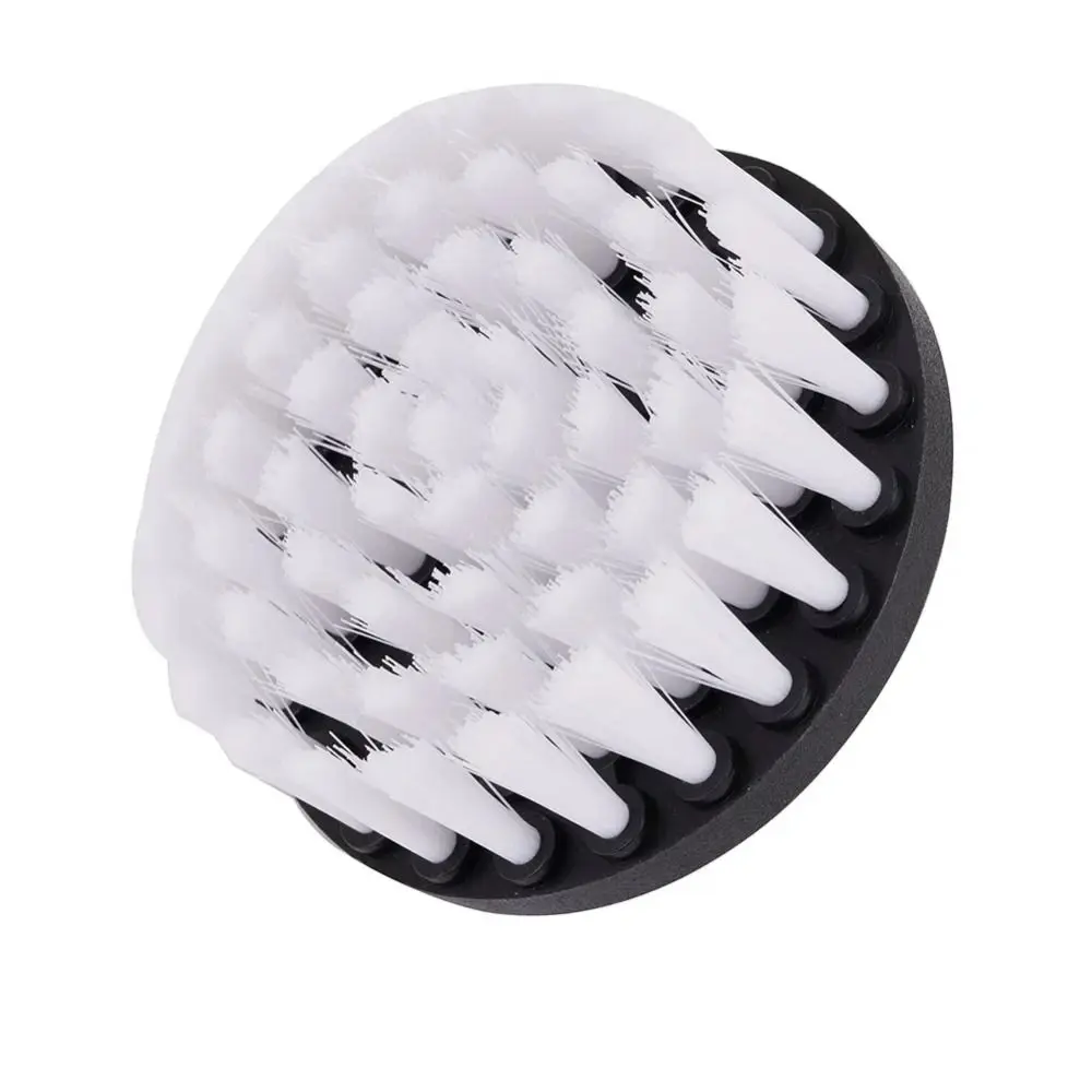 1Pcs Durable Nylon Drill Soft Brush 4/5inch White Electric Drill Brush Cleaner Power Scrubber Brush Car Wash Tool