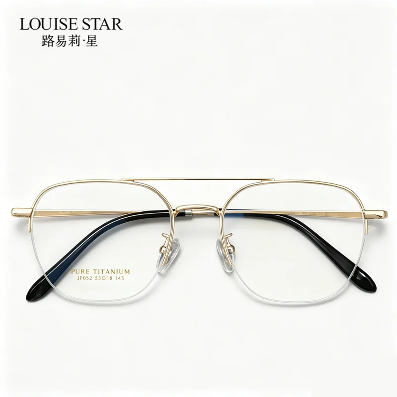 Lunettes de myopie classiques à grande monture en alliage de titane pour hommes et femmes, verres progressifs en résine non sphérique, prescription CR-39